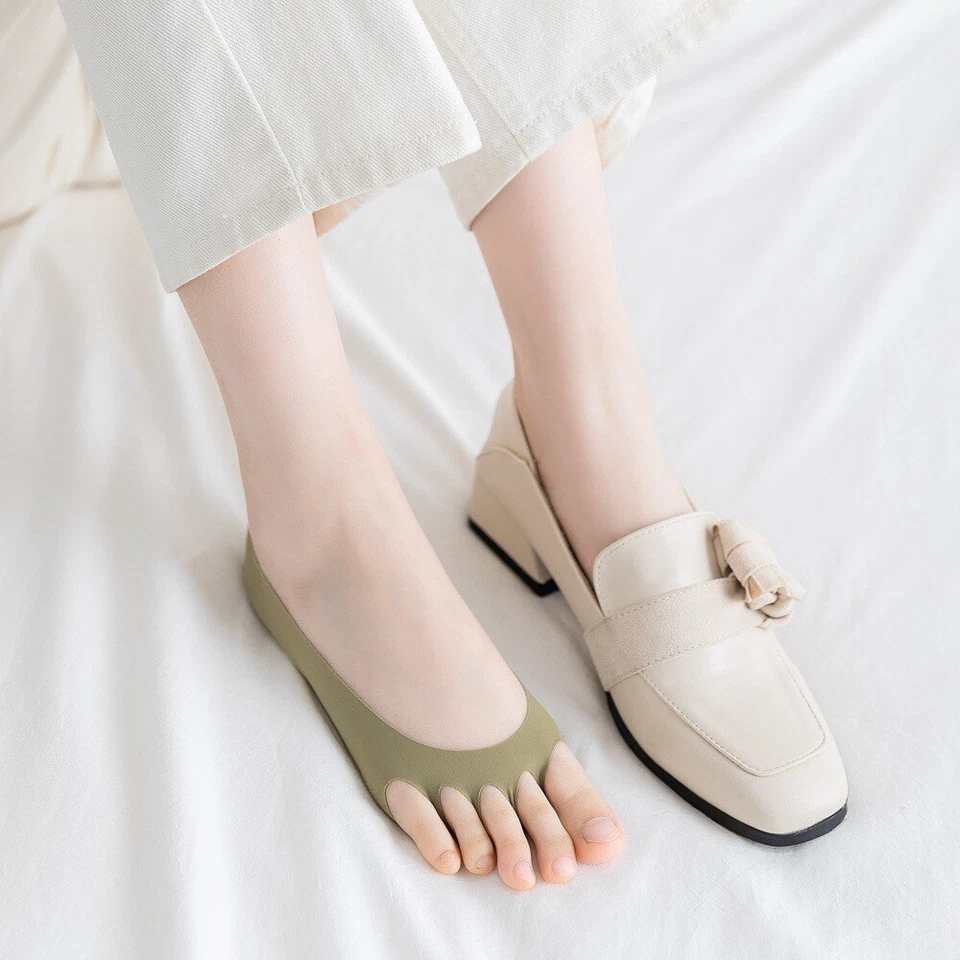 5 pares de calcetines elásticos antideslizantes antideslizantes invisibles para mujer Foto 3 de 4