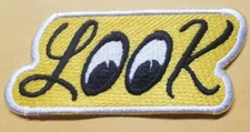 Mooneyes Look Embroidered Patch approx 1.75x4.25"