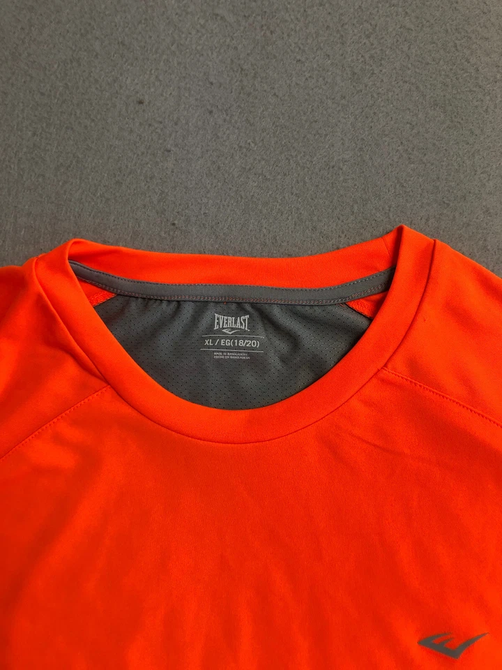 Camisa Everlast Juvenil Niño Extra Grande 18/20 Naranja/Gris Manga Corta Camiseta Lisa Foto 2 de 4