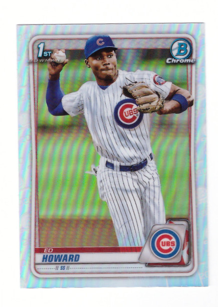 2020 Bowman Chrome Draft ED HOWARD 1st Bowman Chrome Refractor #BD-98 CUBS Mint