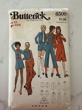 Butterick Pattern 6509 - Jacket, Pants, Shorts Shirt - Size 10 - Vintage 70's