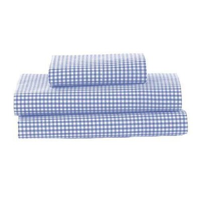 bkb Gingham Toddler Sheet Set Light Blue