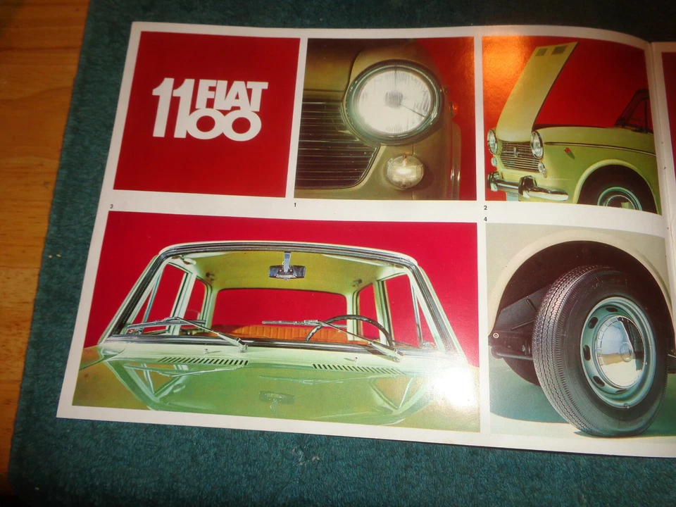 1966 1967 1968 FIAT 1100 ПРОДАЖИ БРОШЮРА / ОРИГИНАЛЬНЫЙ ДИЛЕРСКИЙ КАТАЛОГ В ДАТСКОМ - Изображение 2 из 4
