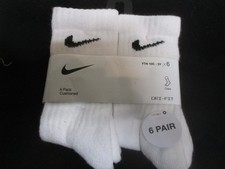 NIKE White Dri-FIT Cushioned Crew Socks 6 Pack Youth 10C-3Y