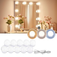 LED Vanity Lights For Mirror, Consciot Hollywood Style Vanity Lights With 10 ...