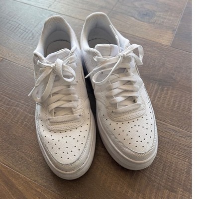 Nike Court Vision Alta Platform Sneakers Perforated White Lace Up Shoes
