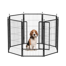 Dog Playpen Indoors/Outdoor, 24 inch 4 Panels Dog Play Pen for Small Dogs, Ru...