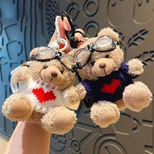 Teddy Bear Plush Bag Charm Keychain – Cute Kawaii Bag Pendant Purse Accessory