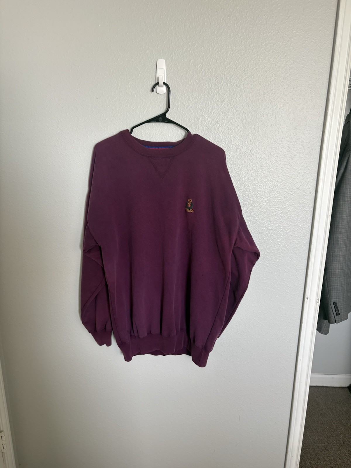 Chaps Ralph Lauren Purple Crew Neck Sweatshirt M Men's Pullover Embroidered Logo