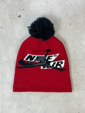 Nike Air Jordan Kids Red/Black Beanie with Pompom One size