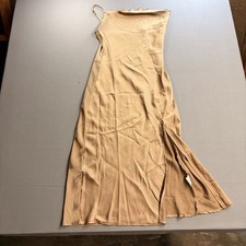 Paper Heart Women  s Solid Beige Full Slip Spaghetti Strap Size S Polyester