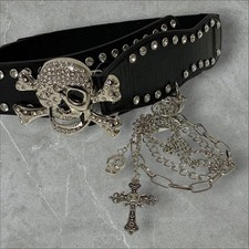 d.i.a. Skull Rhinestone Chain Belt Black Y2K Gyaru Archive Japan JP