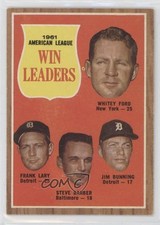 1962 Topps League Leaders Whitey Ford Frank Lary Steve Barber Jim Bunning 0jp0