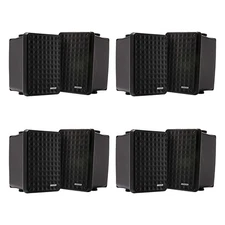 Kicker 46KB6B Black Outdoor Speaker Bundle 8 Speakers