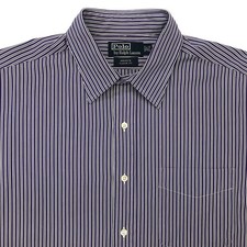 Polo Ralph Lauren Andrew Dress Shirt Classic Fit Striped Men's 16.5 34/35 Purple