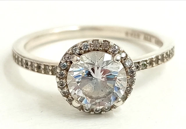 Pandora 'Classic Elegance' 925 Sterling Silver Size R 1/2 Ring With Gift Box