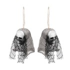  3 Pcs Creepy Halloween Decorations Hanging Ghost Skull Haunted House Supplies