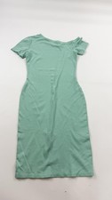 Love...ady Dress Womens Small Green Bodycon Stretch Short Sleeve Knee Length