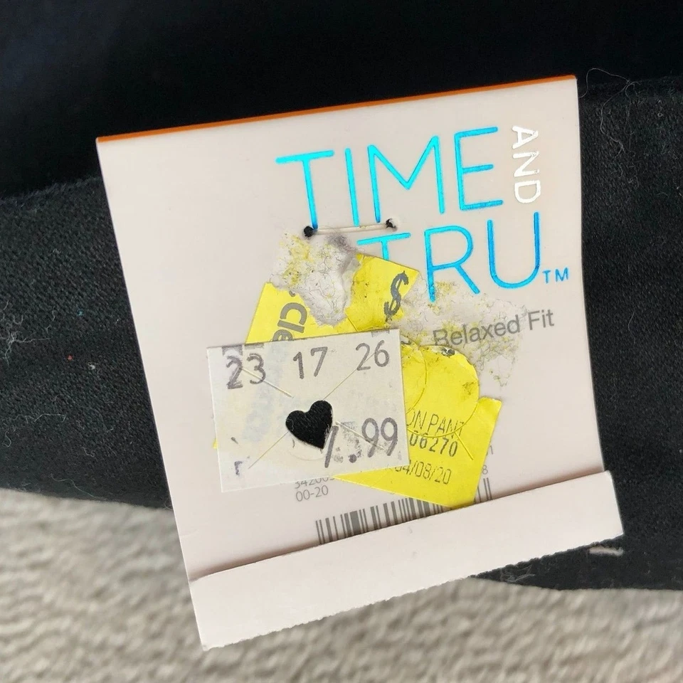 Pantalones para mujer Time And Tru medianos ajustados elásticos negros informales nuevos con etiquetas Foto 3 de 4