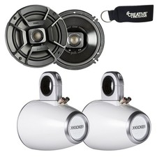 Polk Audio Marine Wake Tower Package with DB652 6.5" Speakers Wake Towers White