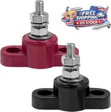 2PCS Car Single Stud Battery Junction Posts Block, 1/4" 12V Auto Battery Cable