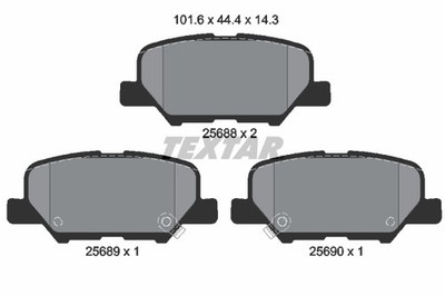 TEXTAR 2568801 Bremsbelagsatz Scheibenbremse für Citroën Mitsubishi Peugeot Mazd