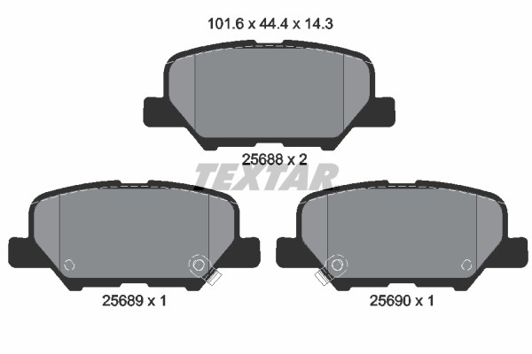 1X Textar 2568801 Bremsbelagsatz Scheibenbremse FüR CitroëN Mitsubishi Peugeot M-image