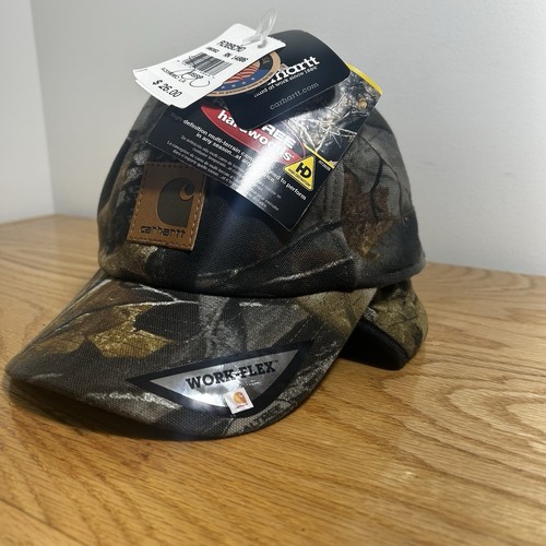 Vintage 2001 Carhartt isolierter Canvas-Hut Ohrenklappe Made in USA Camouflage L/XL neu Etikett