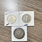 Walking Liberty Half Dollars Lot of 3 50C 1941-D 1943-D 1945-S
