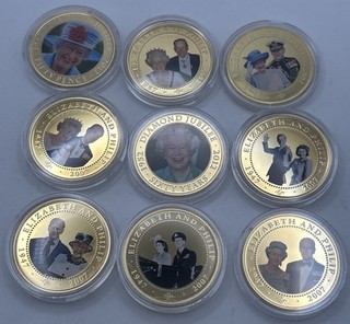 9 Various Crowns Elizabeth II And Philip Diamond Jubilee