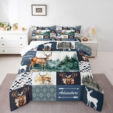 Cute Deer Bedding Set Twin Size Deer Hunting Comforter Set for Kids Boys Girl...