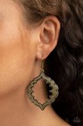 Paparazzi Earrings - Taj Mahal Majesty- Brass - Scalloped Frame — photo 1