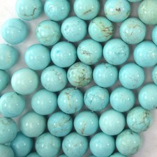 Cream Blue Turquoise Round Beads Gemstone 15.5" Strand 3mm 4mm 6mm 8mm 10mm 12mm