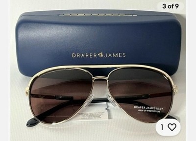 NEW  Draper James Women's Gold-Tone Lightweight  Aviator Sunglasses - DJ9014-710