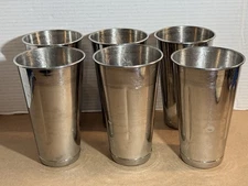 (6) Vollrath 48070 Stainless Steel 7” Milkshake Malt Cups - Lot of 6