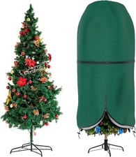 Christmas Tree Cover with Adjustable Straps, Durable Upright Xmas Tree Storage B