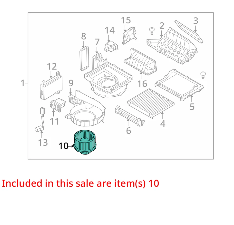 2009 Hyundai Genesis Heater AC Blower Motor OEM 107K Miles - LKQ332225327 - Image 4 of 4