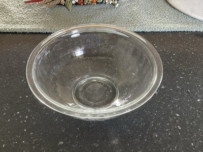 Pyrex Vintage #325 Clear Glass Large Ribbed 10'' Mixing Bowl 2.5 Liter