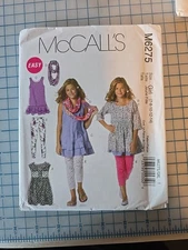6275 Leggings Dress Girls Size 7 8 10 12 14 McCalls Sewing Pattern UNCUT New