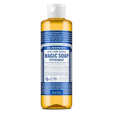 Dr Bronners Peppermint Pure Castile Liquid Soap Organic All Purpose 8 Fl Oz