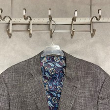 Oak Hill Blazer Men 50R 52R Metallic Gray 2B DXL Flannel Nail Shed 2XL Coat Luxe