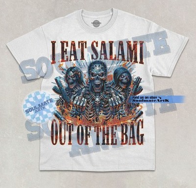 I Eat Salami Out Of The Bag T-Shirt Funny Skeleton Meme Joke Graphic Shirt