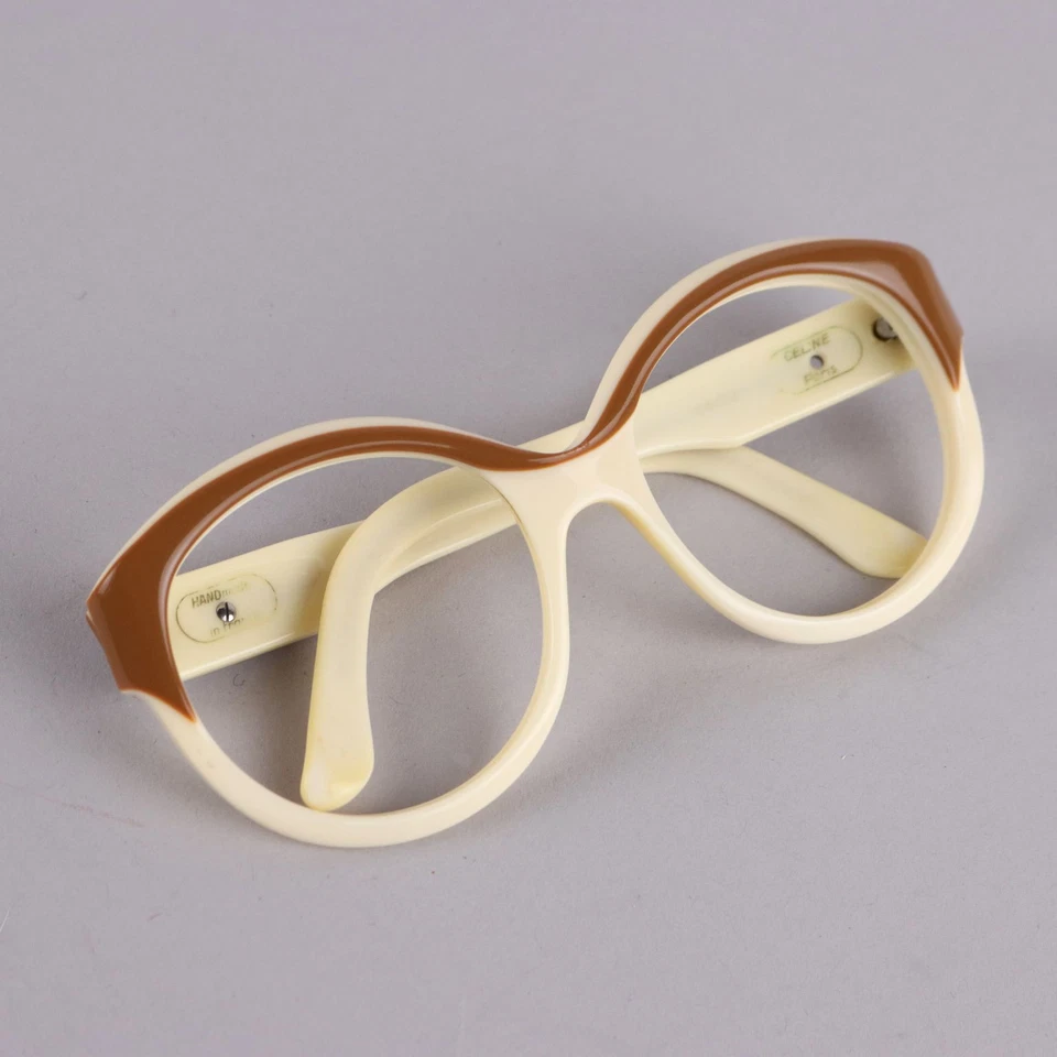 Очки солнцезащитные Celine Paris винтажные кремового цвета пластиковые Франция - Изображение 2 из 4