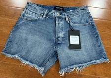 NWT Socialthreads Risen Jeans Medium Wash Keira High Rise Raw Hem Jean Shorts 26