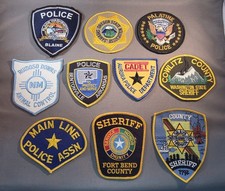 POLICE PATCH LOT OF 10 Police Patches from Various Agencies Sheriff Narcotics