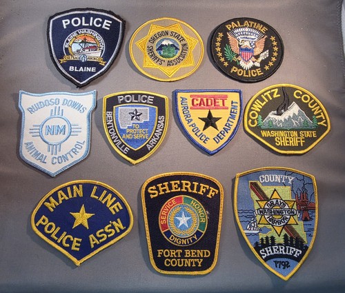 POLICE PATCH LOT OF 10 Police Patches from Various Agencies Sheriff Narcotics