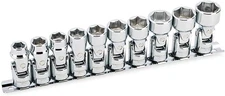 Powerbuilt 10 Piece 3/8-Inch Drive Metric Universal Universal, Silver 