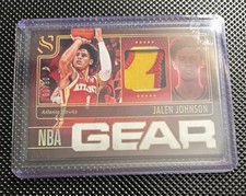 2024-25 Panini Silhouette Jalen Johnson NBA Gear Patch Gold /10