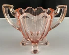 Pink Depression Glass Footed Sugar Bowl Scalloped Rim Indiana Glass Vintage