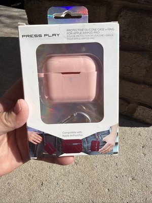 Press Play Protective Silicone Case Plus Ring For Apple Air Pod Pro Pink